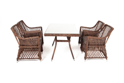 "Латте–140 L" обеденная группа плетеная, цвет коричневый