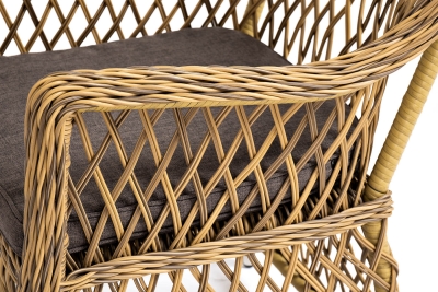 "Эспрессо-80 L" обеденная группа плетеная, цвет соломенный