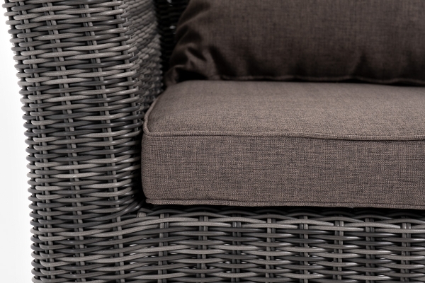 "Капучино Cингл" лаунж-зона из искусственного ротанга, цвет графит
