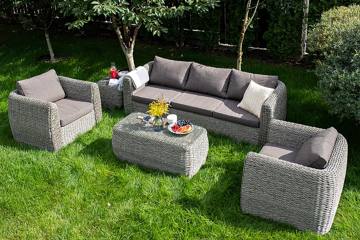 Кальяри журнальный столик из искусственного ротанга (гиацинт), цвет серый - фото 7