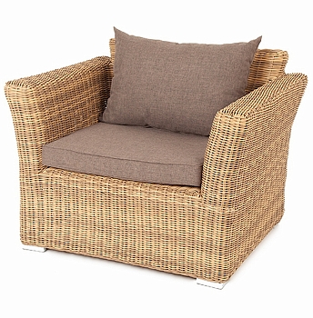 "Капучино" кресло из искусственного ротанга, цвет соломенный