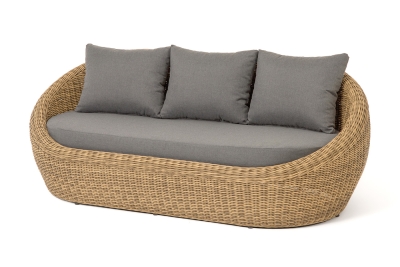 "Барселона" диван из искусственного ротанга трехместный, цвет соломенный