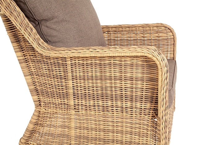 Гляссе кресло плетеное из искусственного ротанга, цвет соломенный - фото 3