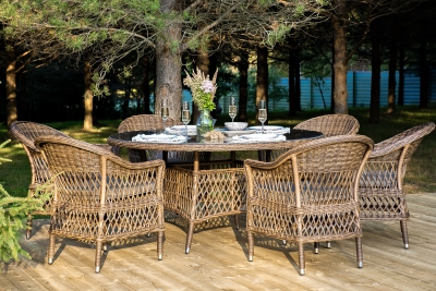 "Эспрессо–150 S" обеденная группа плетеная, цвет коричневый "Эспрессо–150 S" обеденная группа плетеная, цвет коричневый