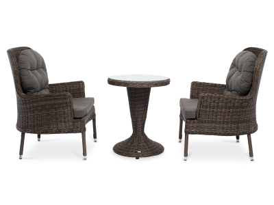 "Алиса" кофейный комплект из искусственного ротанга, цвет коричневый