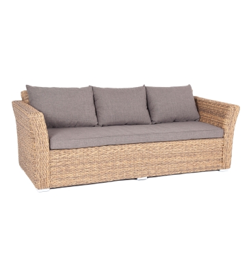"Капучино" диван из искусственного ротанга (гиацинт) трехместный, цвет соломенный "Капучино" диван из искусственного ротанга (гиацинт) трехместный, цвет соломенный