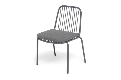 "Кастелло" стул из стали темно-серый (RAL7024) муар, ткань темно-серая 027