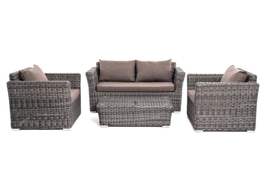 Капучино сингл лаунж-зона из искусственного ротанга, цвет графит - фото 14