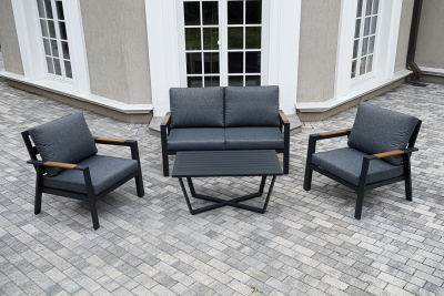 "Орхидея" лаунж-зона 4-местная из алюминия, цвет темно-серый