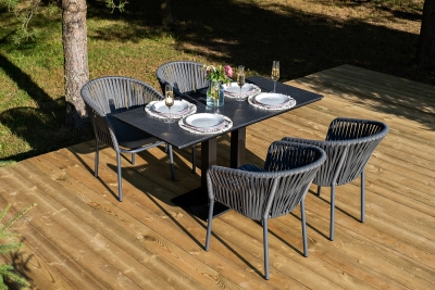 "Каффе Дабл" обеденная группа на 4 персоны, цвет "серый гранит" "Каффе Дабл" обеденная группа на 4 персоны, цвет "серый гранит"