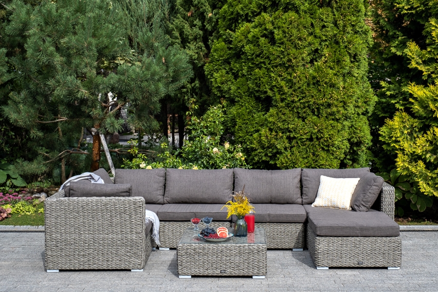 Лунго журнальный столик плетеный (гиацинт), цвет серый - фото 4