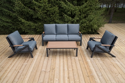 "Лотос" лаунж-зона 5-местная из алюминия, цвет темно-серый