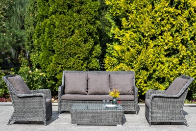 "Гляссе" лаунж-зона из искусственного ротанга, цвет графит