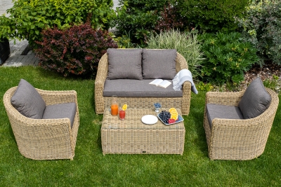 "Кон Панна" лаунж-зона из искусственного ротанга, цвет соломенный "Кон Панна" лаунж-зона из искусственного ротанга, цвет соломенный