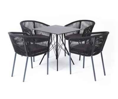 "Форли" обеденная группа на 4 персоны, квадратный стол, цвет "серый гранит" "Форли" обеденная группа на 4 персоны, квадратный стол, цвет "серый гранит"