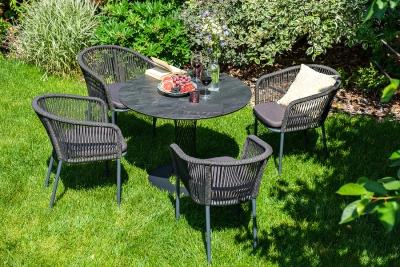 "Диего" обеденная группа на 4 персоны со стульями "Марсель", столешница "серый гранит" "Диего" обеденная группа на 4 персоны со стульями "Марсель", столешница "серый гранит"