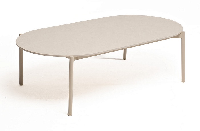 "Аликанте" журнальный стол из искусственного камня овальный, 130х70см, Н38, цвет белый Аликанте журнальный стол из искусственного камня овальный, 130х70см, Н38, цвет белый - фото 1