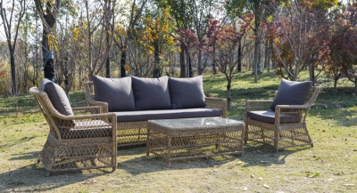 "Гранд Латте" диван трехместный из искусственного ротанга, цвет соломенный "Гранд Латте" диван трехместный из искусственного ротанга, цвет соломенный