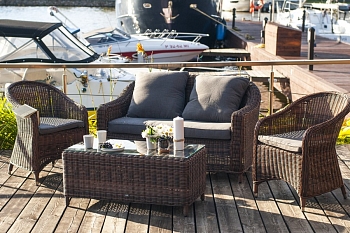 "Кон Панна С" лаунж зона из искусственного ротанга, цвет коричневый "Кон Панна С" лаунж зона из искусственного ротанга, цвет коричневый