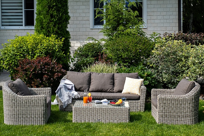 Фабриция кресло из искусственного ротанга, цвет серый - фото 4