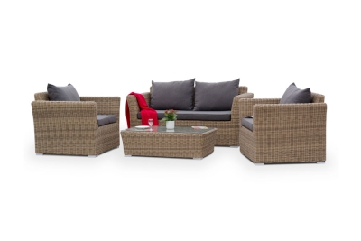 "Капучино Сингл" лаунж-зона из искусственного ротанга, цвет соломенный