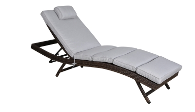 "Лиссабон" шезлонг из искусственного ротанга, цвет коричневый "Лиссабон" шезлонг из искусственного ротанга, цвет коричневый