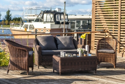 "Кон Панна С" лаунж зона из искусственного ротанга, цвет коричневый