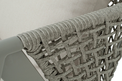 "Амстердам" диван 2-местный плетеный из роупа, каркас алюминий, роуп серый круглый, ткань бежевая "Амстердам" диван 2-местный плетеный из роупа, каркас алюминий, роуп серый круглый, ткань бежевая
