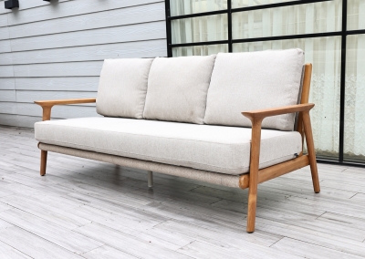 "Копенгаген" лаунж-зона 5-местная плетеная из роупа, каркас тик, цвет бежевый (К)