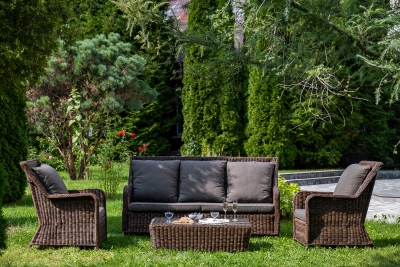 "Гляссе" лаунж-зона из искусственного ротанга, цвет коричневый