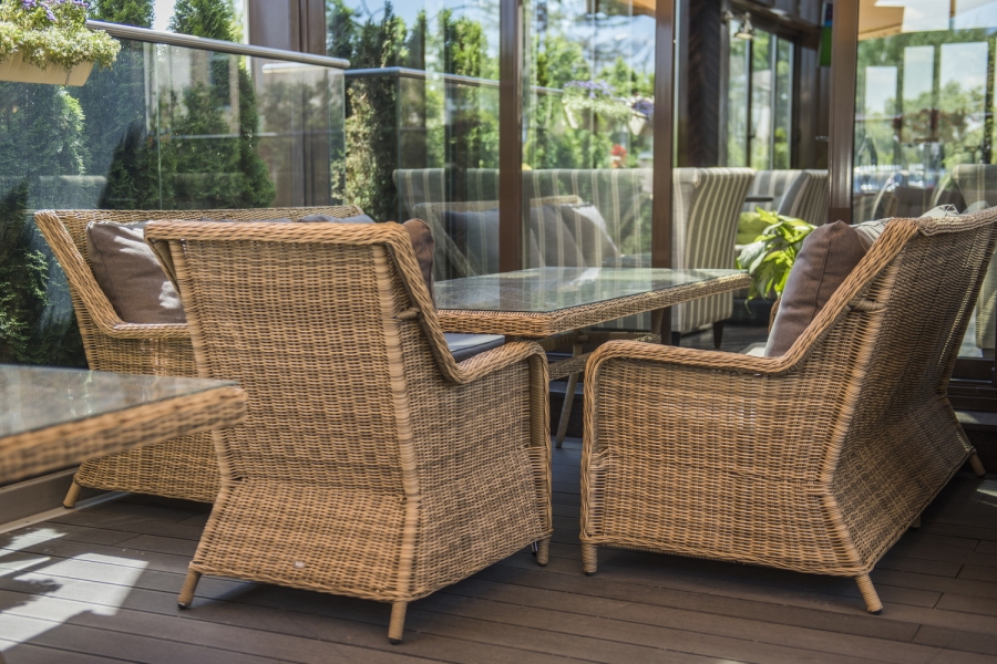 Гляссе кресло плетеное из искусственного ротанга, цвет соломенный - фото 5