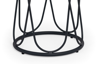 "Перу" журнальный стол из HPL круглый Ø40 H55, каркас из алюминия темно-серый (RAL 7024) муар, цвет столешницы "серый гранит"