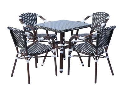 "Кабри" плетеный стол из искусственного ротанга, цвет черно-белый