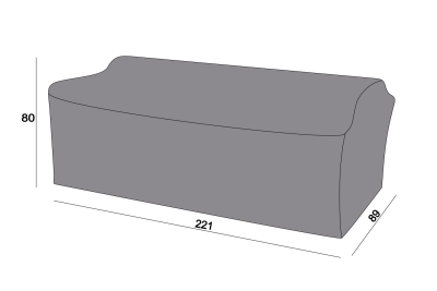 Защитный чехол на диван Капучино, трехместный 221×89×80 см, цвет серый