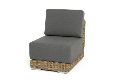 "Капри" модуль диванный прямой с подушками, цвет соломенный