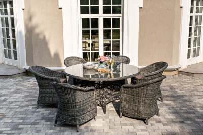 "Эспрессо–150 R" обеденная группа плетеная, цвет графит