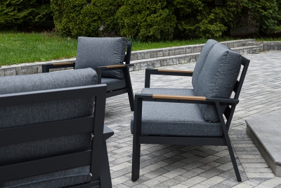 "Орхидея" лаунж-зона 4-местная из алюминия, цвет темно-серый "Орхидея" лаунж-зона 4-местная из алюминия, цвет темно-серый