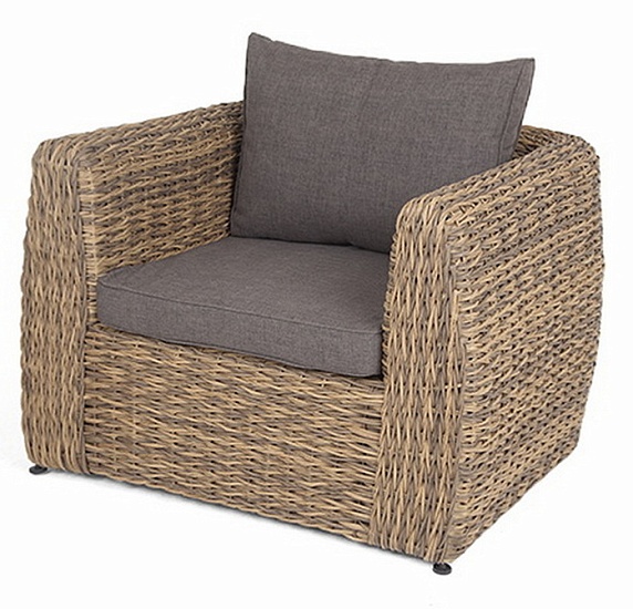 "Кальяри" кресло из искусственного ротанга (гиацинт), цвет соломенный Кальяри кресло из искусственного ротанга (гиацинт), цвет соломенный - фото 1