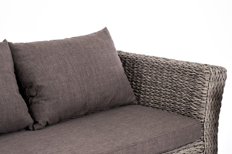 Капучино сингл лаунж-зона из искусственного ротанга (гиацинт), цвет серый - фото 17