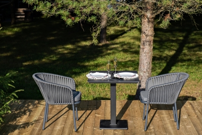 "Каффе" обеденная группа на 2 персоны, цвет "серый гранит" "Каффе" обеденная группа на 2 персоны, цвет "серый гранит"