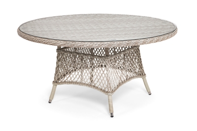 "Эспрессо" плетеный круглый стол, диаметр 150 см, цвет бежевый