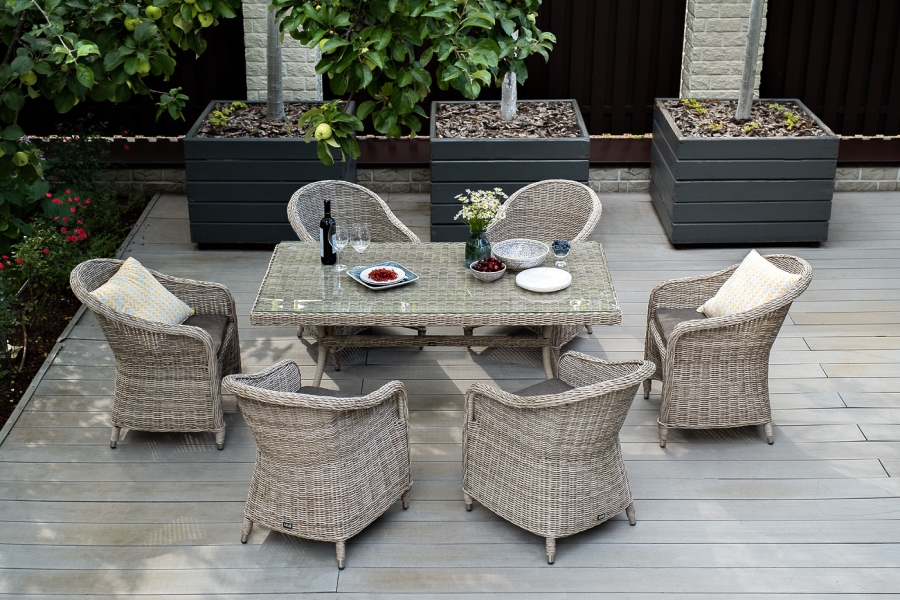 Равенна плетеное кресло из искусственного ротанга, цвет бежевый - фото 7