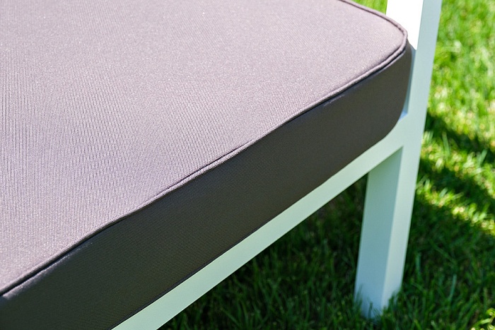 Эстелья диван 3-местный, каркас алюминий белый муар, ткань темно-серая 027 - фото 10