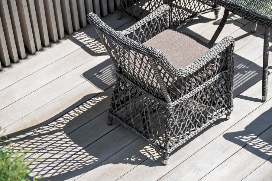 Айриш обеденная группа плетеная на 4 персоны, цвет графит - фото 7