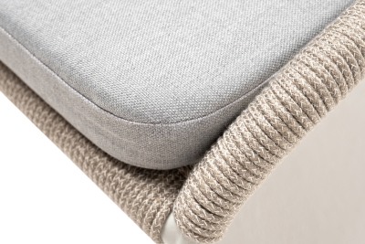 "Милан" стул плетеный из роупа, каркас алюминий светло-серый (RAL7035) муар, роуп серый меланж круглый, ткань светло-серая "Милан" стул плетеный из роупа, каркас алюминий светло-серый (RAL7035) муар, роуп серый меланж круглый, ткань светло-серая