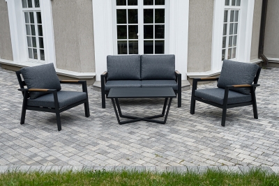 "Орхидея" лаунж-зона 4-местная из алюминия, цвет темно-серый