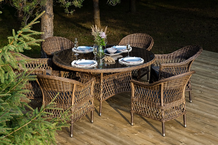 Эспрессо-150 S обеденная группа плетеная, цвет коричневый - фото 4