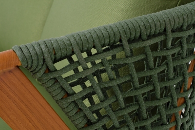 "Амстердам" диван 2-местный плетеный из роупа, каркас алюминий, роуп зеленый круглый, ткань зеленая "Амстердам" диван 2-местный плетеный из роупа, каркас алюминий, роуп зеленый круглый, ткань зеленая