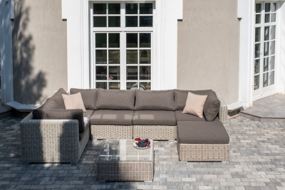 "Лунго" трансформирующаяся лаунж-зона из искусственного ротанга, цвет бежевый "Лунго" трансформирующаяся лаунж-зона из искусственного ротанга, цвет бежевый