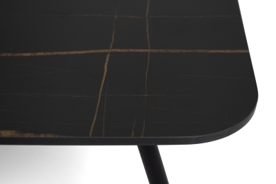 "Верона" журнальный стол из HPL 120х65, H40, каркас черный муар, цвет столешницы "черный мрамор"